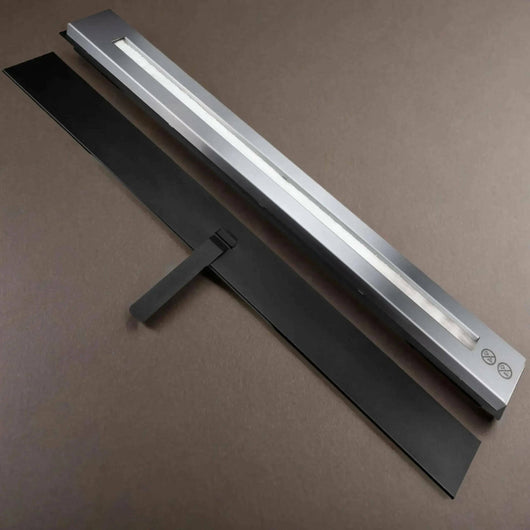 Bruciatore Airole, Fornello, Elemento riscaldante, Inceneritore, Made in Italy, 11x90 h5 cm, Nero e Argento