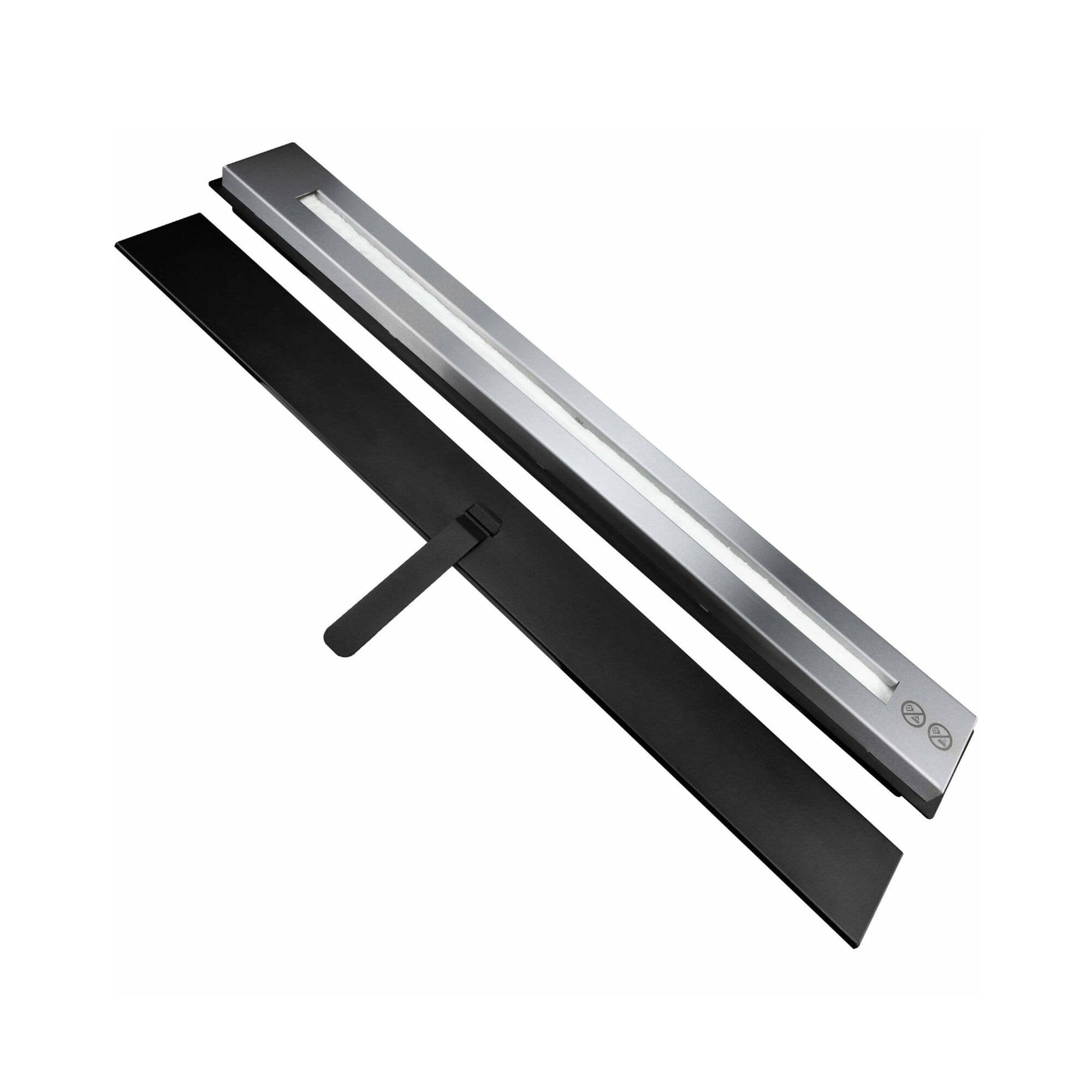 Bruciatore Airole, Fornello, Elemento riscaldante, Inceneritore, Made in Italy, 11x90 h5 cm, Nero e Argento