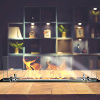 Bruciatore Affile, Fornello, Elemento riscaldante, Inceneritore, Made in Italy, 65x65 h21 cm, Nero e Argento