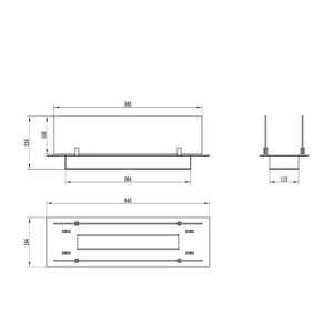 Bruciatore Affile, Fornello, Elemento riscaldante, Inceneritore, Made in Italy, 65x65 h21 cm, Nero e Argento