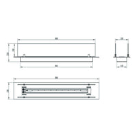 Bruciatore Affi, Fornello, Elemento riscaldante, Inceneritore, Made in Italy, 99x19 h21 cm, Nero e Argento