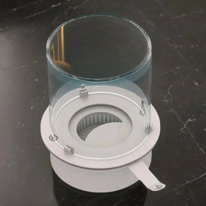 Bruciatore Arola, Fornello, Elemento riscaldante, Inceneritore, Made in Italy, 30x30 h36 cm, Grigio e Trasparente