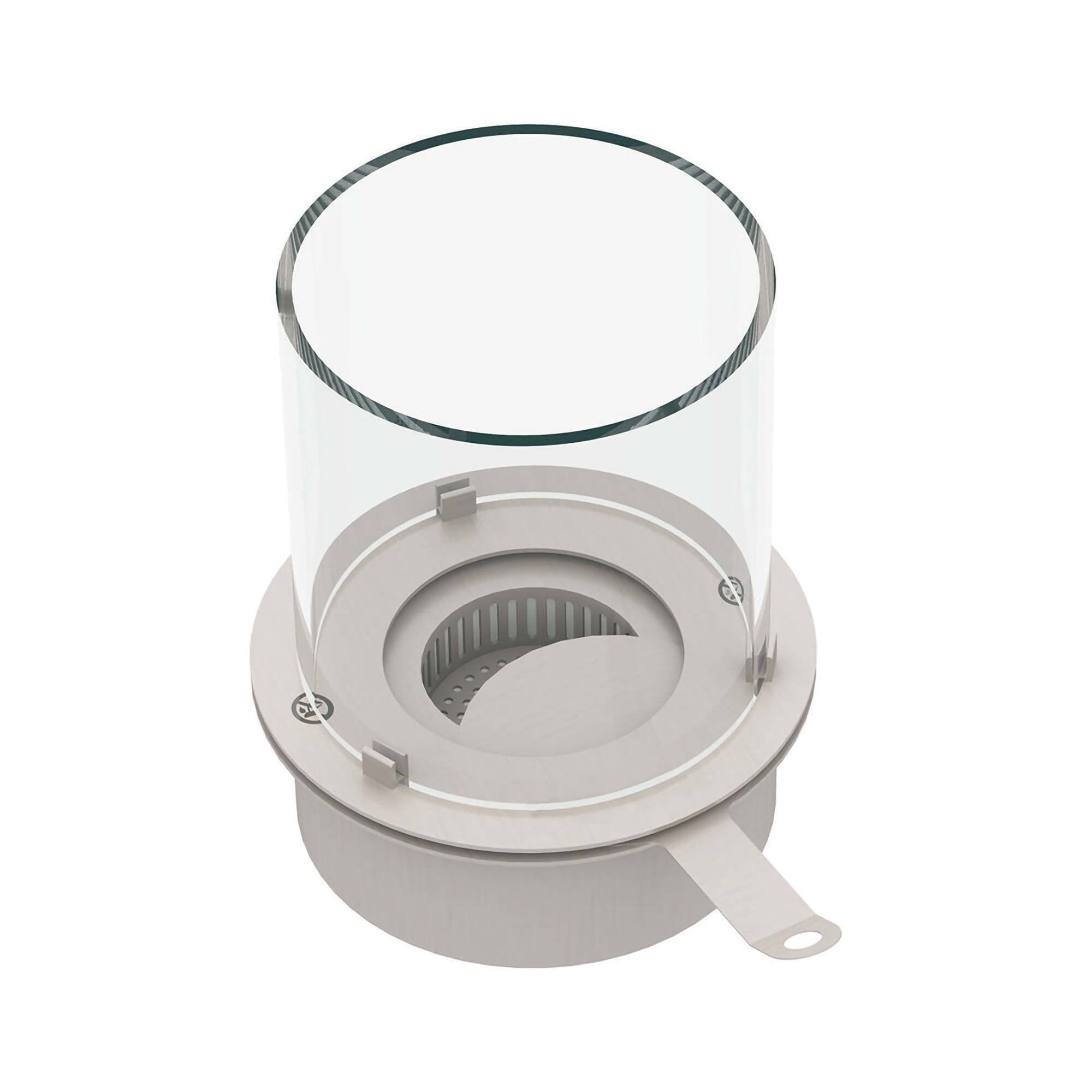 Bruciatore Arola, Fornello, Elemento riscaldante, Inceneritore, Made in Italy, 30x30 h36 cm, Grigio e Trasparente