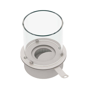 Bruciatore Arola, Fornello, Elemento riscaldante, Inceneritore, Made in Italy, 30x30 h36 cm, Grigio e Trasparente