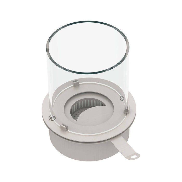 Bruciatore Arola, Fornello, Elemento riscaldante, Inceneritore, Made in Italy, 30x30 h36 cm, Grigio e Trasparente