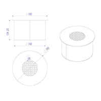 Bruciatore Anoia, Fornello, Elemento riscaldante, Inceneritore, Made in Italy, 20x20 h10 cm, Grigio