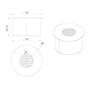 Bruciatore Anoia, Fornello, Elemento riscaldante, Inceneritore, Made in Italy, 20x20 h10 cm, Grigio