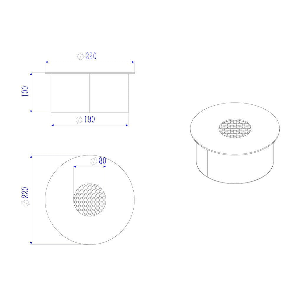 Bruciatore Annicco, Fornello, Elemento riscaldante, Inceneritore, Made in Italy, 25x25 h10 cm, Grigio