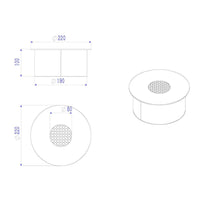 Bruciatore Annicco, Fornello, Elemento riscaldante, Inceneritore, Made in Italy, 25x25 h10 cm, Grigio