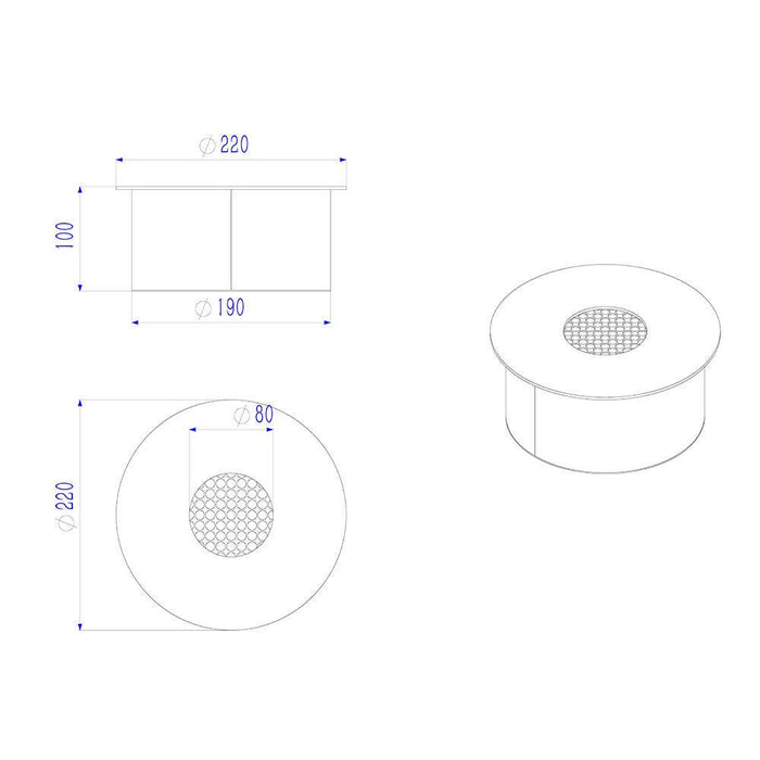Bruciatore Annicco, Fornello, Elemento riscaldante, Inceneritore, Made in Italy, 25x25 h10 cm, Grigio