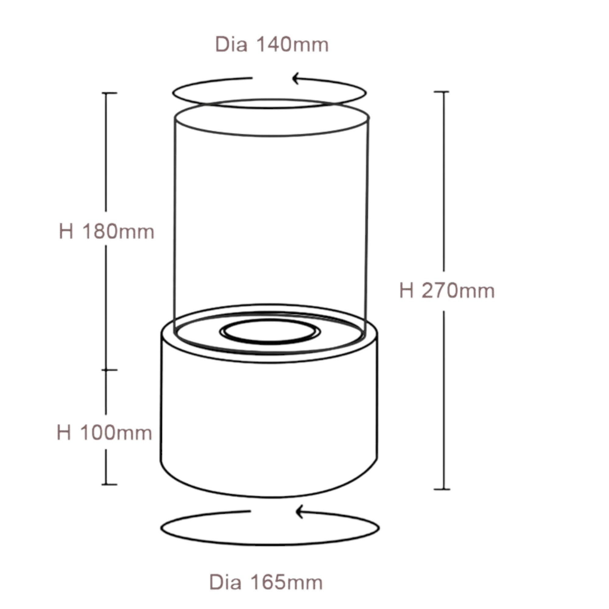 Camino a bioetanolo Taipei, Caminetto ecologico, Focolare senza fumo, Riscaldatore ad etanolo, Made in Italy, 16x16 h29 cm, Oro e Trasparente