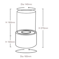 Camino a bioetanolo Taipei, Caminetto ecologico, Focolare senza fumo, Riscaldatore ad etanolo, Made in Italy, 16x16 h29 cm, Oro e Trasparente