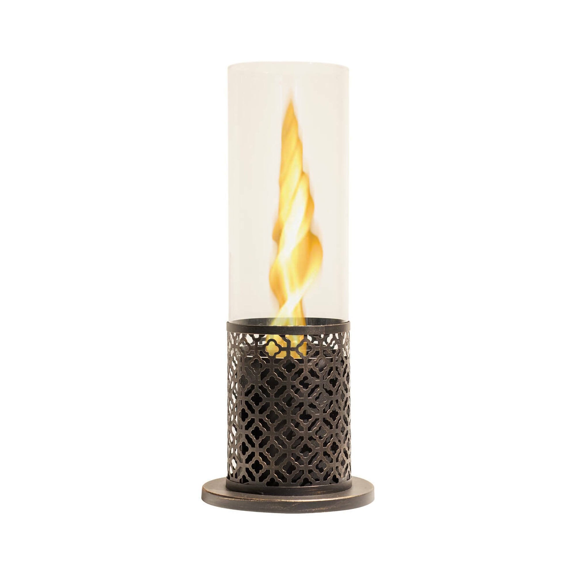 Camino a bioetanolo Alme, Caminetto ecologico, Focolare senza fumo, Riscaldatore ad etanolo, Made in Italy, 20x20 h50 cm, Nero e Oro