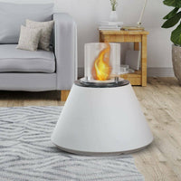 Camino a bioetanolo Parbo, Caminetto ecologico, Focolare senza fumo, Riscaldatore ad etanolo, Made in Italy, 60x60 h56 cm, Bianco