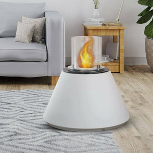 Camino a bioetanolo Parbo, Caminetto ecologico, Focolare senza fumo, Riscaldatore ad etanolo, Made in Italy, 60x60 h56 cm, Bianco