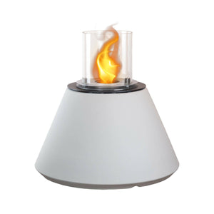 Camino a bioetanolo Parbo, Caminetto ecologico, Focolare senza fumo, Riscaldatore ad etanolo, Made in Italy, 60x60 h56 cm, Bianco