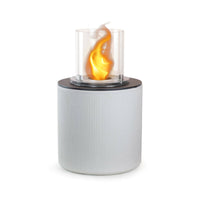 Camino a bioetanolo Maynila, Caminetto ecologico, Focolare senza fumo, Riscaldatore ad etanolo, Made in Italy, 36x36 h56 cm, Bianco