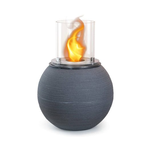 Camino a bioetanolo Alliste, Caminetto ecologico, Focolare senza fumo, Riscaldatore ad etanolo, Made in Italy, 40x40 h54 cm, Grigio scuro