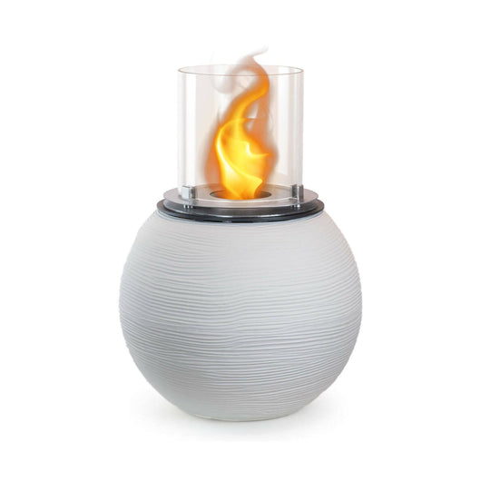 Camino a bioetanolo Alliste, Caminetto ecologico, Focolare senza fumo, Riscaldatore ad etanolo, Made in Italy, 40x40 h54 cm, Bianco