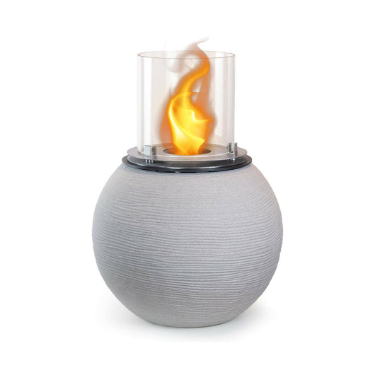 Camino a bioetanolo Alliste, Caminetto ecologico, Focolare senza fumo, Riscaldatore ad etanolo, Made in Italy, 40x40 h54 cm, Grigio chiaro