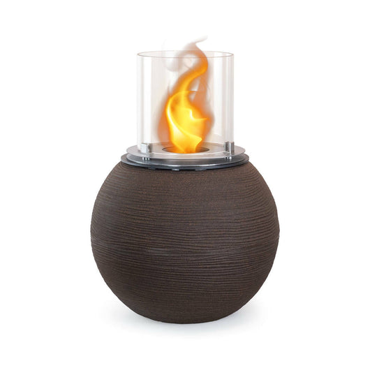 Camino a bioetanolo Alliste, Caminetto ecologico, Focolare senza fumo, Riscaldatore ad etanolo, Made in Italy, 40x40 h54 cm, Marrone