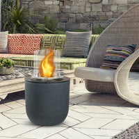 Camino a bioetanolo Agazzano, Caminetto ecologico, Focolare senza fumo, Riscaldatore ad etanolo, Made in Italy, 35x35 h55 cm, Nero