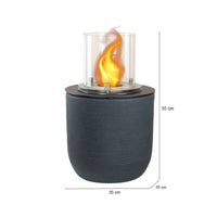 Camino a bioetanolo Agazzano, Caminetto ecologico, Focolare senza fumo, Riscaldatore ad etanolo, Made in Italy, 35x35 h55 cm, Nero