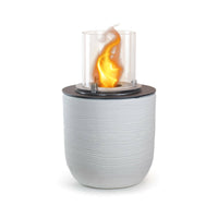 Camino a bioetanolo Agazzano, Caminetto ecologico, Focolare senza fumo, Riscaldatore ad etanolo, Made in Italy, 35x35 h55 cm, Bianco