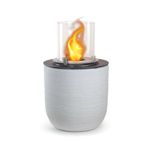 Camino a bioetanolo Agazzano, Caminetto ecologico, Focolare senza fumo, Riscaldatore ad etanolo, Made in Italy, 35x35 h55 cm, Bianco