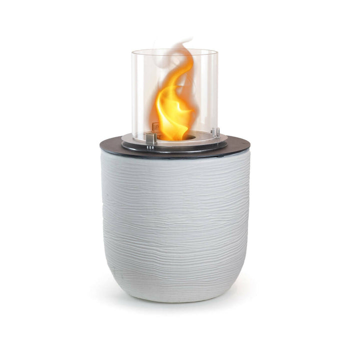 Camino a bioetanolo Agazzano, Caminetto ecologico, Focolare senza fumo, Riscaldatore ad etanolo, Made in Italy, 35x35 h55 cm, Bianco