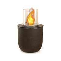 Camino a bioetanolo Agazzano, Caminetto ecologico, Focolare senza fumo, Riscaldatore ad etanolo, Made in Italy, 35x35 h55 cm, Marrone