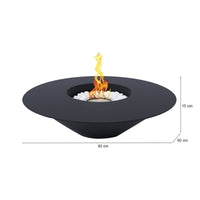 Camino a bioetanolo Arnesano, Caminetto ecologico, Focolare senza fumo, Riscaldatore ad etanolo, Made in Italy, 60x60 h15 cm, Nero