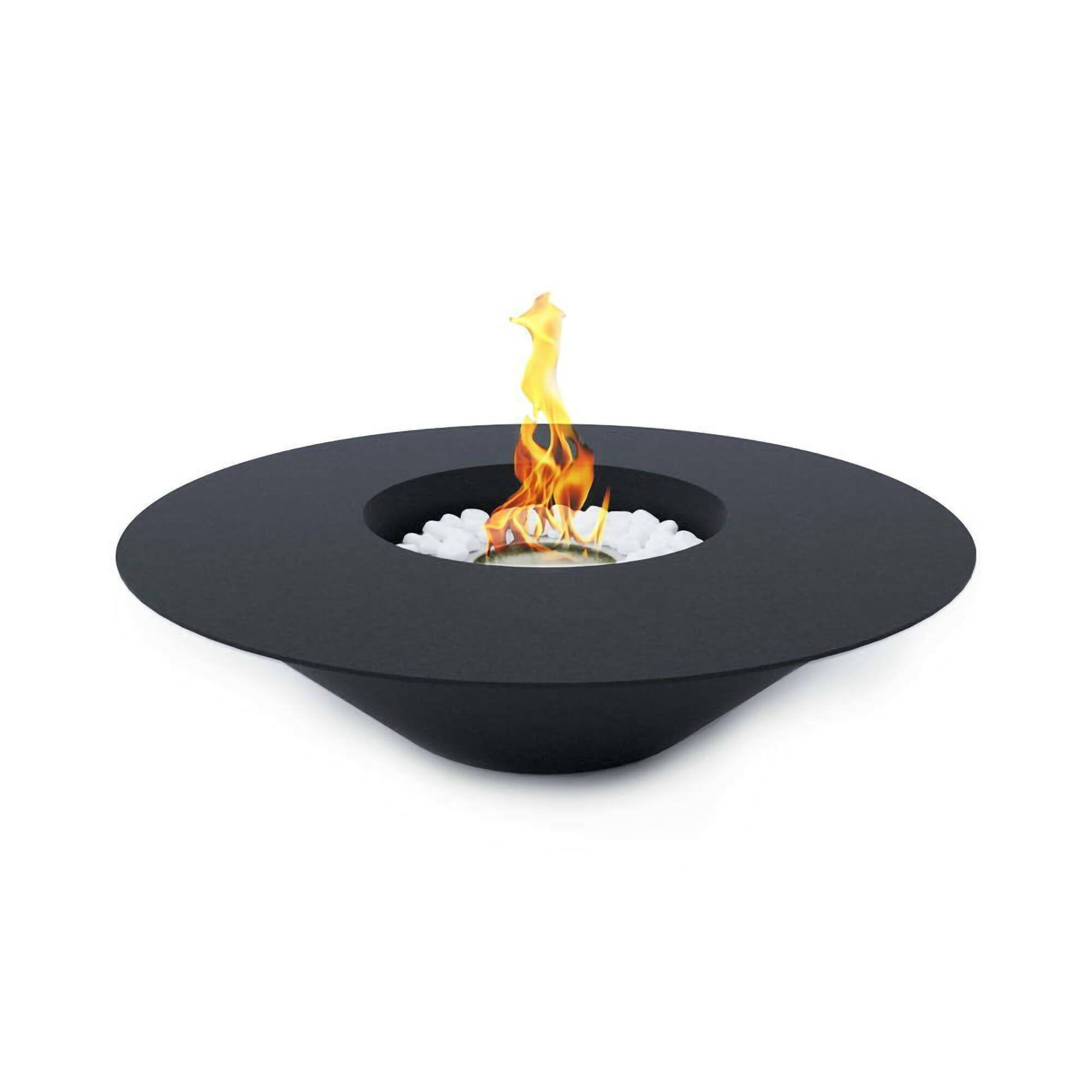 Camino a bioetanolo Arnesano, Caminetto ecologico, Focolare senza fumo, Riscaldatore ad etanolo, Made in Italy, 60x60 h15 cm, Nero