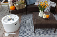 Camino a bioetanolo Aielli, Caminetto ecologico, Focolare senza fumo, Riscaldatore ad etanolo, Made in Italy, 48x48 h33 cm, Bianco