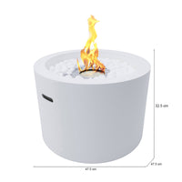 Camino a bioetanolo Aielli, Caminetto ecologico, Focolare senza fumo, Riscaldatore ad etanolo, Made in Italy, 48x48 h33 cm, Bianco