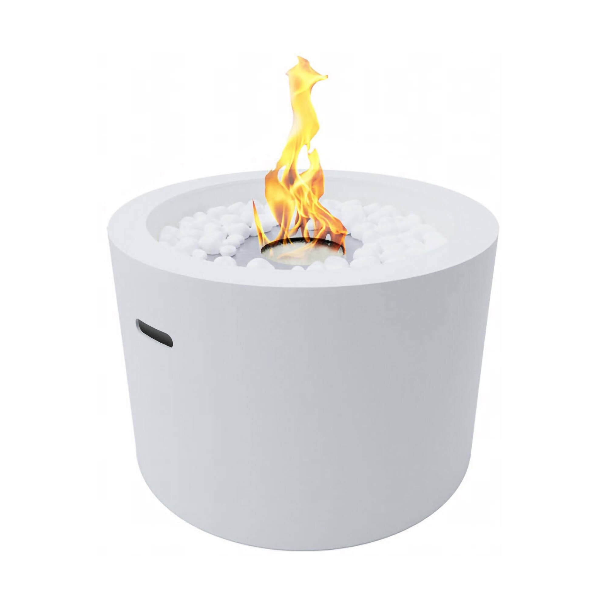 Camino a bioetanolo Aielli, Caminetto ecologico, Focolare senza fumo, Riscaldatore ad etanolo, Made in Italy, 48x48 h33 cm, Bianco