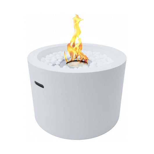 Camino a bioetanolo Aielli, Caminetto ecologico, Focolare senza fumo, Riscaldatore ad etanolo, Made in Italy, 48x48 h33 cm, Bianco