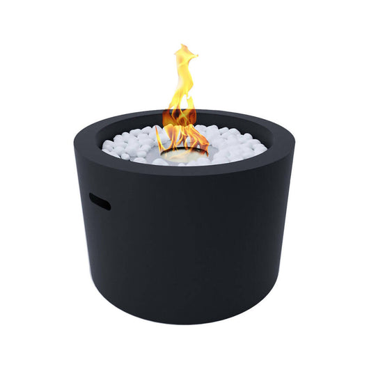 Camino a bioetanolo Aielli, Caminetto ecologico, Focolare senza fumo, Riscaldatore ad etanolo, Made in Italy, 48x48 h33 cm, Nero