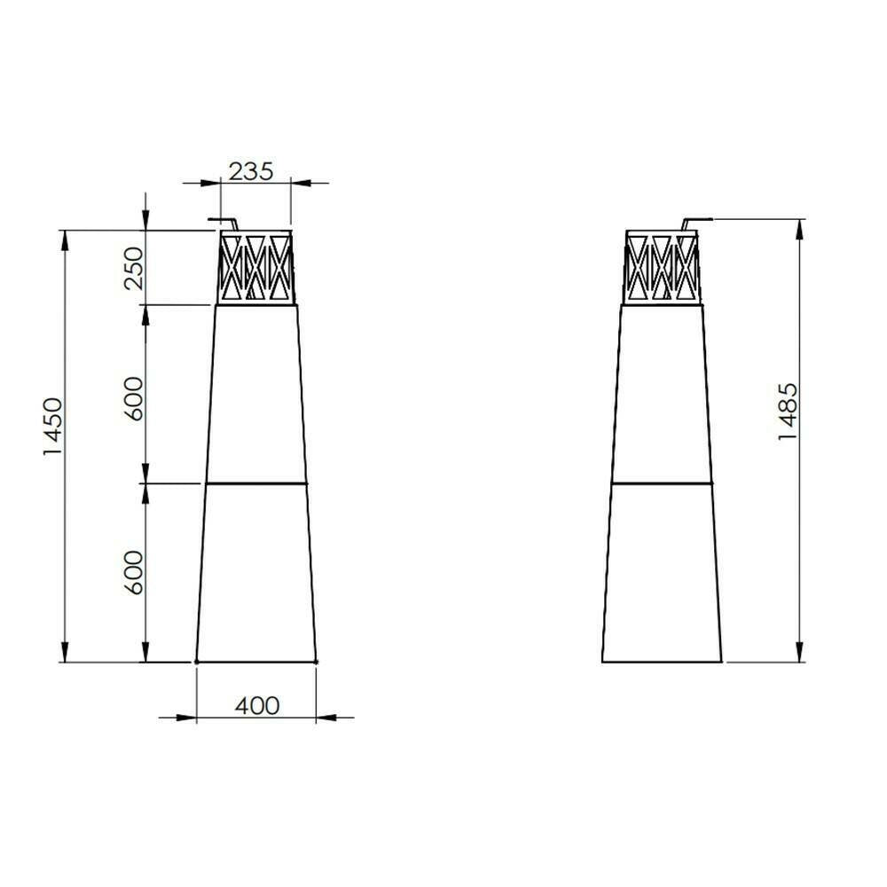 Camino a bioetanolo Arese, Caminetto ecologico, Focolare senza fumo, Riscaldatore ad etanolo, Made in Italy, 40x40 h145 cm, Bianco