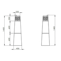 Camino a bioetanolo Arese, Caminetto ecologico, Focolare senza fumo, Riscaldatore ad etanolo, Made in Italy, 40x40 h145 cm, Bianco