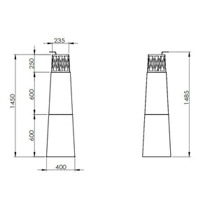 Camino a bioetanolo Arese, Caminetto ecologico, Focolare senza fumo, Riscaldatore ad etanolo, Made in Italy, 40x40 h145 cm, Bianco