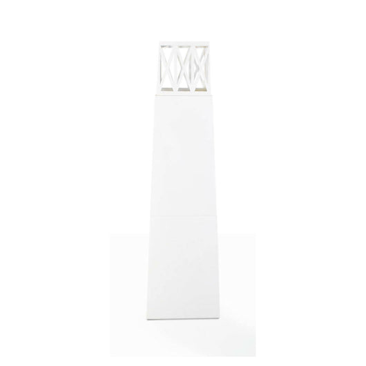 Camino a bioetanolo Arese, Caminetto ecologico, Focolare senza fumo, Riscaldatore ad etanolo, Made in Italy, 40x40 h145 cm, Bianco