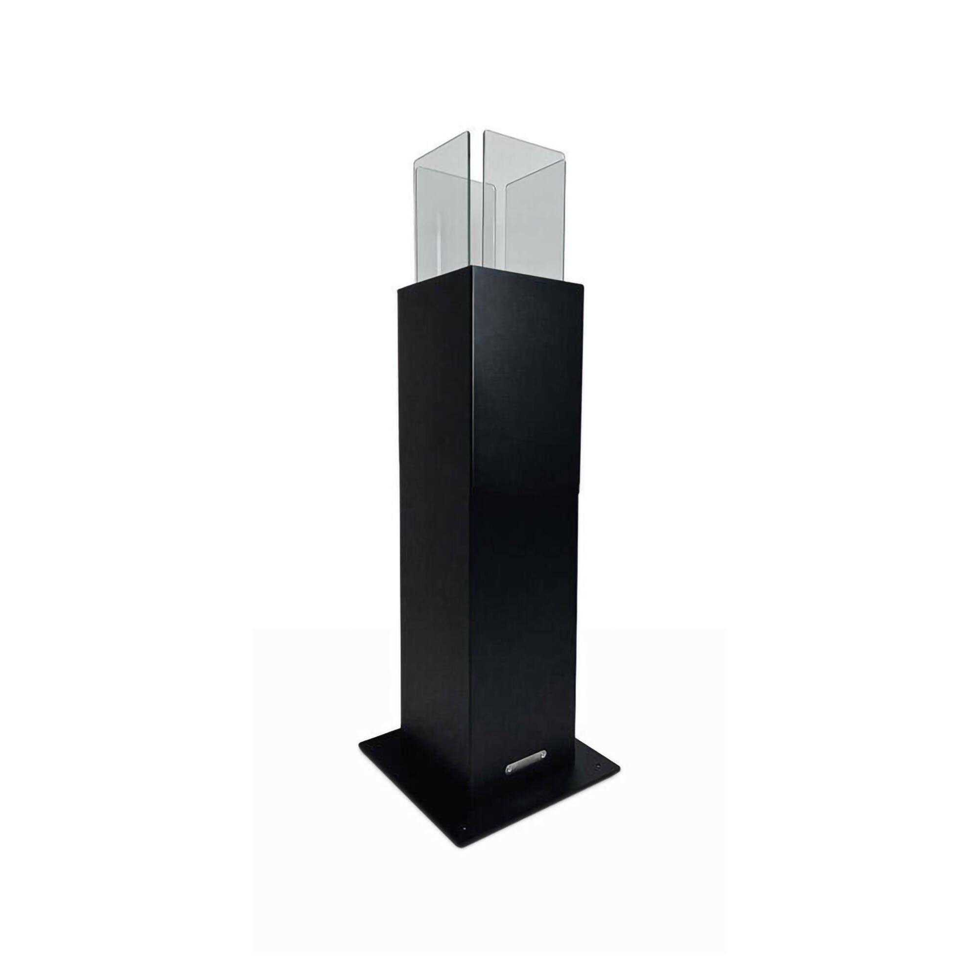 Camino a bioetanolo Arba, Caminetto ecologico, Focolare senza fumo, Riscaldatore ad etanolo, Made in Italy, 20x20 h70 cm, Nero