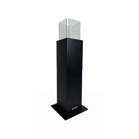 Camino a bioetanolo Arba, Caminetto ecologico, Focolare senza fumo, Riscaldatore ad etanolo, Made in Italy, 20x20 h70 cm, Nero