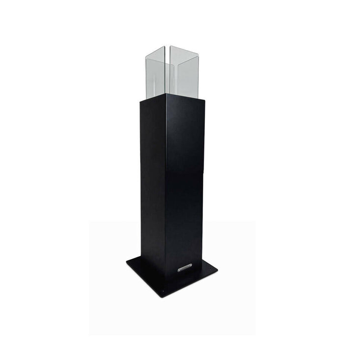 Camino a bioetanolo Arba, Caminetto ecologico, Focolare senza fumo, Riscaldatore ad etanolo, Made in Italy, 20x20 h70 cm, Nero