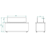 Camino a bioetanolo Arena, Caminetto ecologico, Focolare senza fumo, Riscaldatore ad etanolo, Made in Italy, 40x100 h40 cm, Bianco