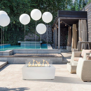 Camino a bioetanolo Arena, Caminetto ecologico, Focolare senza fumo, Riscaldatore ad etanolo, Made in Italy, 40x100 h40 cm, Bianco