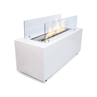 Camino a bioetanolo Arena, Caminetto ecologico, Focolare senza fumo, Riscaldatore ad etanolo, Made in Italy, 40x100 h40 cm, Bianco