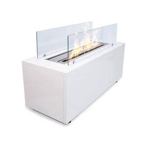 Camino a bioetanolo Arena, Caminetto ecologico, Focolare senza fumo, Riscaldatore ad etanolo, Made in Italy, 40x100 h40 cm, Bianco