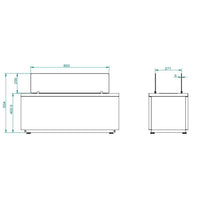 Camino a bioetanolo Arena, Caminetto ecologico, Focolare senza fumo, Riscaldatore ad etanolo, Made in Italy, 40x100 h40 cm, Nero